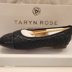 Taryn Rose Quilted Leather Ballet Flats - Reese in Midnight. NIB. Size 5